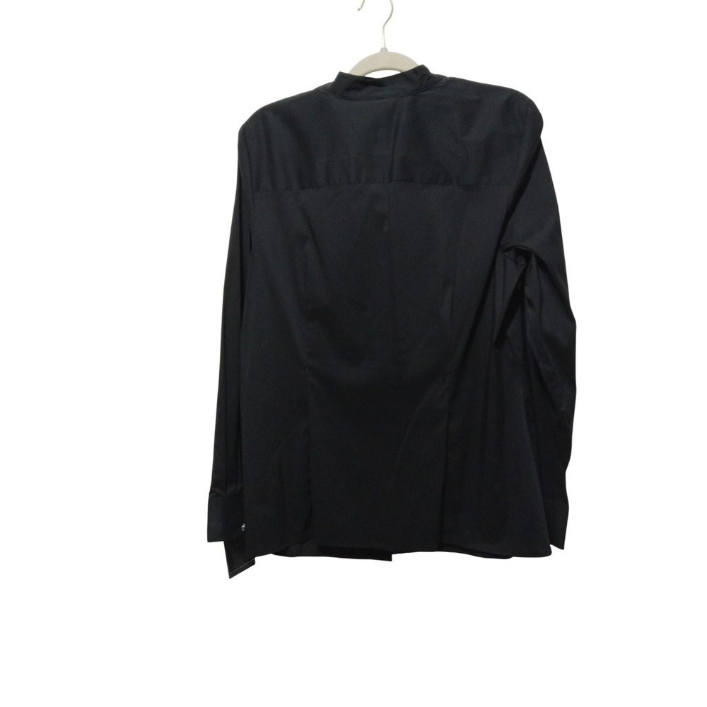 Alfani Black Blouse Pleated Button Down Long Sleeve Top Career Size 16W - Picture 2 of 5